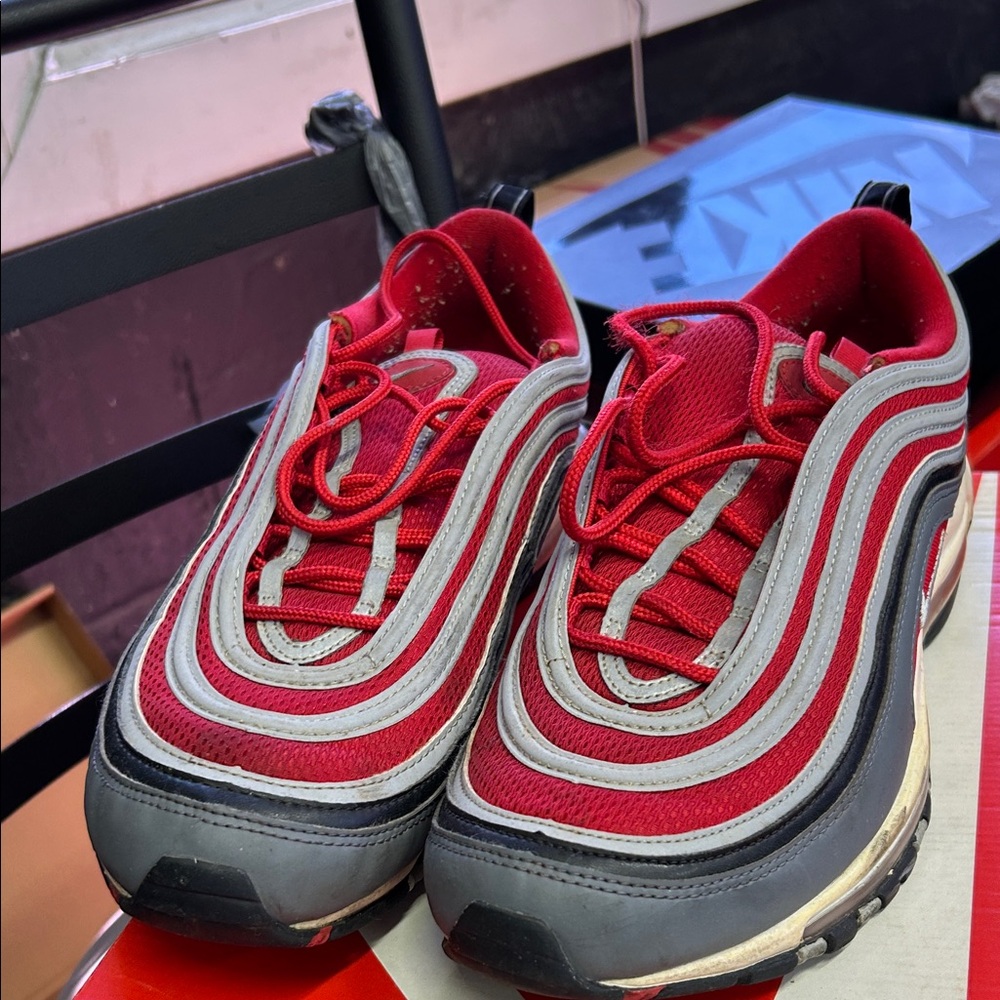 Nike Red and Gray Athletic Shoes